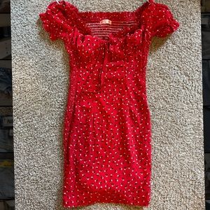 WHO I AM Red Floral Mini Dress